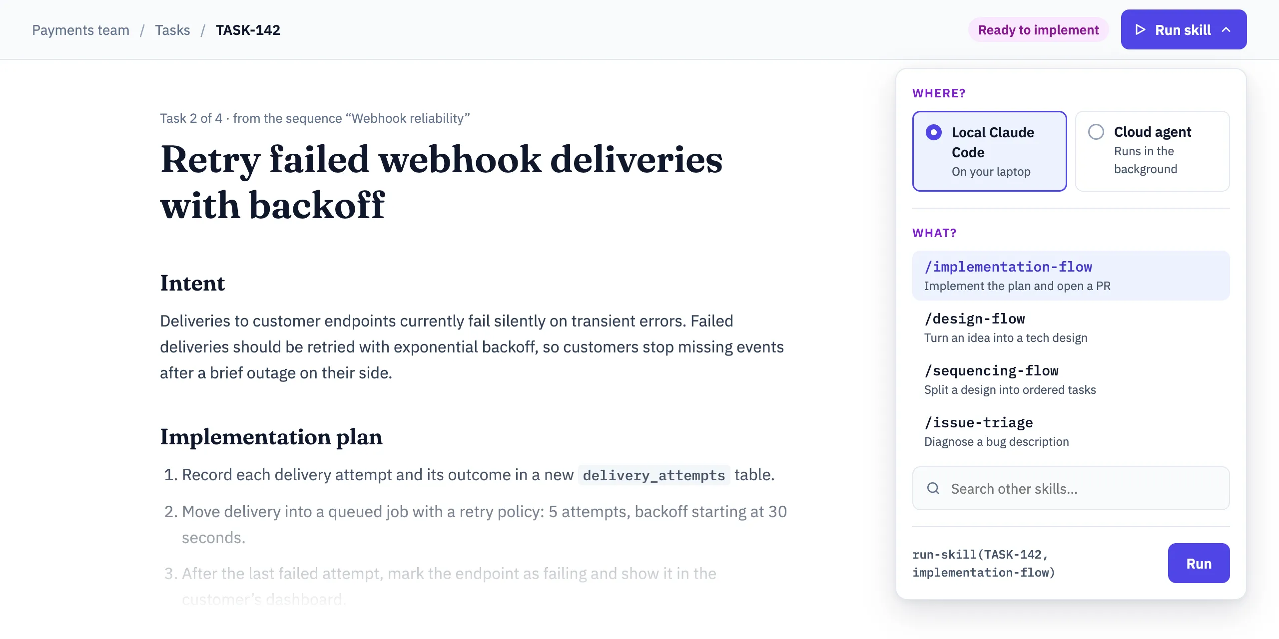 Your skills should live close to your intent documents (example UX)